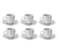 Set 6 Tazzine Tazze Caffè in Porcellana con Piattini