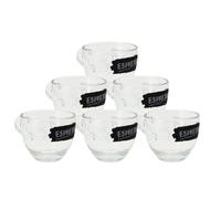 Set 6 Tazzine Tazze Caffè in Vetro senza Piattini Lavagna Espresso