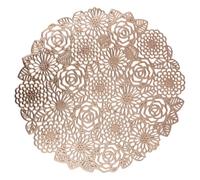 Set 6 Tovaglietta tonda oro Ø 38 cm design rose, Gold