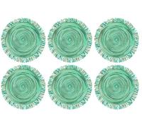 Set 6 Tovagliette con Frange Ø45x0,5 cm in Polipropilene VdE Tivoli 1996 Shades of Greenery