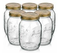 Set 6 Vasi Barattolo in Vetro Quattro Stagioni 500ml con Capsula a vite pulsante