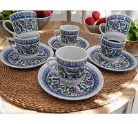 Set 6 x tazza caffè Kutahya porcellana Topkapi istanbul turco greco arabo