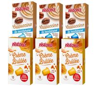 Set 60 Capsule Ristora - 30 cappuccino da zuccherare + 30 Crème Brûlée - Compatibili con Macchine ad uso domestico Nespresso* - Bevande Solubili- Prodotto Originale