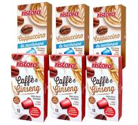 Set 60 Capsule Ristora - 30 cappuccino da zuccherare + 30 Ginseng - Compatibili con Macchine ad uso domestico Nespresso* - Bevande Solubili- Prodotto Originale