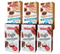 Set 60 Capsule Ristora - 30 cappuccino da zuccherare + 30 Macchiato - Compatibili con Macchine ad uso domestico Nespresso* - Bevande Solubili- Prodotto Originale