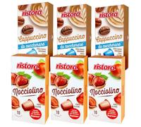 Set 60 Capsule Ristora - 30 cappuccino da zuccherare + 30 Nocciolino - Compatibili con Macchine ad uso domestico Nespresso* - Bevande Solubili- Prodotto Originale