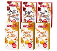 Set 60 Capsule Ristora - 30 Crème Brûlée + 30 Ginseng - Compatibili con Macchine ad uso domestico Nespresso* - Bevande Solubili - 100% Made in Italy - Prodotto Originale