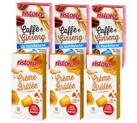 Set 60 Capsule Ristora - 30 Crème Brûlée + 30 Ginseng da Zuccherare - Compatibili con Macchine ad uso domestico Nespresso* - Bevande Solubili - 100% Made in Italy - Prodotto Originale