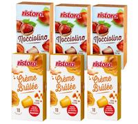 Set 60 Capsule Ristora - 30 Crème Brûlée + 30 Nocciolino - Compatibili con Macchine ad uso domestico Nespresso* - Bevande Solubili - 100% Made in Italy - Prodotto Originale