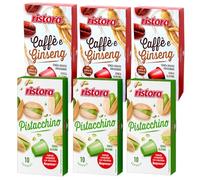 Set 60 Capsule Ristora - 30 Pistacchio + 30 Ginseng - Compatibili con Macchine ad uso domestico Nespresso* - Bevande Solubili - 100% Made in Italy - Prodotto Originale