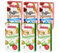 Set 60 Capsule Ristora - 30 Pistacchio + 30 Ginseng da Zuccherare - Compatibili con Macchine ad uso domestico Nespresso* - Bevande Solubili - 100% Made in Italy - Prodotto Originale