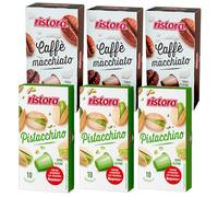 Set 60 Capsule Ristora - 30 Pistacchio + 30 Macchiato - Compatibili con Macchine ad uso domestico Nespresso* - Bevande Solubili - 100% Made in Italy - Prodotto Originale