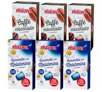 Set 60 Capsule Ristora miste compatibili con le Macchine ad uso domestico Nespresso* 30 camomilla 30 macchiato