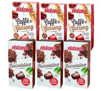 Set 60 Capsule Ristora miste compatibili con le Macchine ad uso domestico Nespresso* 30 cioccolatino 30 ginseng