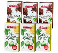 Set 60 Capsule Ristora miste compatibili con le Macchine ad uso domestico Nespresso* 30 the al limone 30 cioccolatino