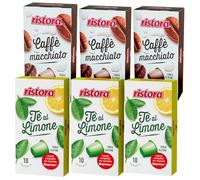 Set 60 Capsule Ristora miste compatibili con le Macchine ad uso domestico Nespresso* 30 the al limone 30 macchiato