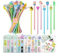 Set 60 Matite Segnalibri,30 Matite Gadget Compleanno Bambini e 30 Segnalibri Magnetici Colorati, Divertente Animale Matita Segnalibro Bambini,Regalini Fine Festa Compleanno per Bambina e Bambino