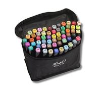 Set 60 Pennarelli Doppia Punta Colorati Sfumabili Artistici Custodia