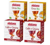 Set 64 Capsule Ristora miste per macchine ad uso domestico compatibili con il sistema A Modo Mio* 32 orzo 32 ginseng