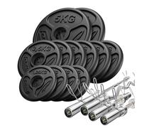 Set 65 kg | Bilanciere olimpico + curl bar leggermente curvo + piastre pesi