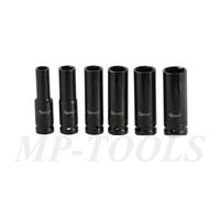 SET 6pz BUSSOLE A IMPATTO A IMPULSI LUNGHE 1/2" 10-21mm HEX GEKO G10500