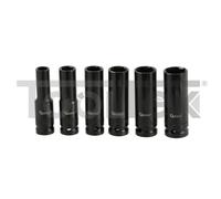 SET 6pz BUSSOLE A IMPATTO A IMPULSI LUNGHE 1/2" 10-21mm HEX GEKO G10500 TOOLTEK