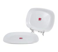 Set 6pz piatto Burger carne Vassoio Rettangolare vetro opale 24x33cm Parma carne