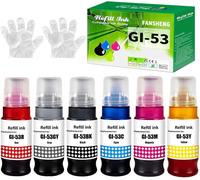 Set 6pz Ricariche Inchiostro GI-53 per Canon Pixma G650 G550 FANSHENG