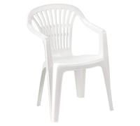 SET 6PZ SEDIA POLTRONA GIARDINO ESTERNO MONOBLOCCO IMPILABILE IN PLASTICA BIANCA