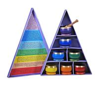 Set 7 Campane Tibetane Chakra Batacchio Confezione Regalo Campana Meditazione