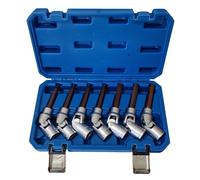 Set 7 chiavi snodate a bussola esagonali attacco 1/2" con snodo H5 6 7 8 9 10 12