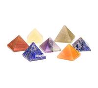 Set 7 Minerali Piramide Colori Chakra 3 cm Borsa Velluto Pietre Gioiello