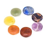 Set 7 Minerali Rotondi Colori Chakra 3,5 cm Pietre Meditazione Preghiera Yoga