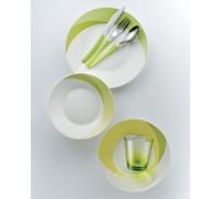 Set 7 pezzi Piatti + Posate + Bicchiere Eme Natura Green Verde