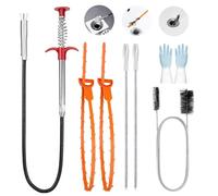 7 Pezzi Sonda Sturatubi, Molla Sturatubi con Accessori, Stura Tubi Scarico, Sturalavandino con Guanti Blu, Disgorgante Professionale Forte, per Cucina, Bagno, Fognature(160 CM)
