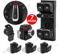 Set 7 Pulsanti Pulsantiera Alzacristalli devioluci VW GOLF 5 6 PLUS JETTA
