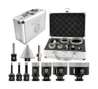 Set 7 Punte Diamantate M14 + Adattatore per Piastrelle Marmo Gres Ceramica