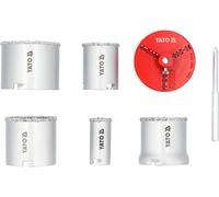 Set di seghe a tazza in tungsteno, 33-83 mm, 7 pezzi, sega circolare YG8, con punta di centraggio e piastra di montaggio, per muratura, calcestruzzo, ceramica, calcestruzzo poroso, in valigetta per il