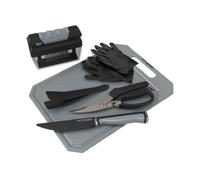 Set 7 Utensili Pit Boss Tagliere Guanti Coltello Forbici Batticarne - 41198