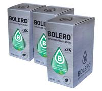 SET 72 BOLERO DA 3 GRAMMI Mint Preparato istantaneo polvere solubile in bustine Sticks per Bevande con Stevia e Vitamina C e Senza Zucchero ideale per fitness e diete