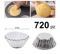 SET 720 PZ PIROTTINI STAMPI ALLUMINIO VASCHETTE MONOUSO PER MUFFIN CUPCAKE 6CM