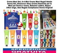 Set, 8+4 Mini Crema Nutriente x Le Mani Regali Natale Donna Uomo, Balsamo Labbra