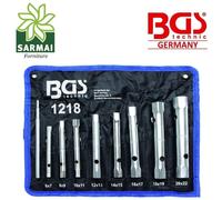 Set 8 chiavi a TUBO ESAGONALI con CUSTODIA DOPPIE 6-22 mm BGS 1218
