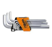 SERIE DI 8 CHIAVI MASCHIO ESAGONALE PIEGATE TIPO LUNGO CROMATE ART. 96LC/SC8