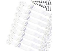 Set 8 Cinghie Antiribaltamento Mobili Regolabili per Sicurezza Bambini, Ancoraggio Parete TV Libreria Cassettiera con Fibbie in Plastica Resistente e Tripla Cucitura, Bianco - Boxiki Kids