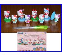 SET 8 Diverse Figure HELLO KITTY Figure Collection Serie 1 con Base Tomy Sanrio