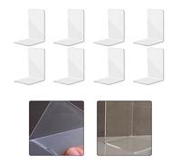 Set 8 Fermalibri Trasparenti Design a Forma di L per Efficace Organizzazione Lib