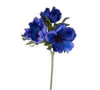 Set 8 Fiori Artificiali di Anemone Composta da 3 Fiori Altezza 46 cm Blu