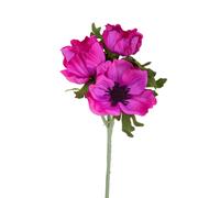 Set 8 Fiori Artificiali di Anemone Composta da 3 Fiori Altezza 46 cm Rosa