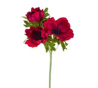 Set 8 Fiori Artificiali di Anemone Composta da 3 Fiori Altezza 46 cm Rosso